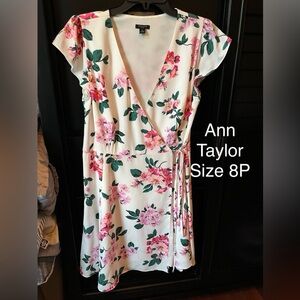 Ann Taylor floral print wrap dress